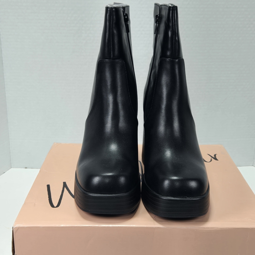 Wild Pair Stellaa Mid-calf Black Chunky Platform Ankle Boots Women's Size 9 - Picture 4 of 13
